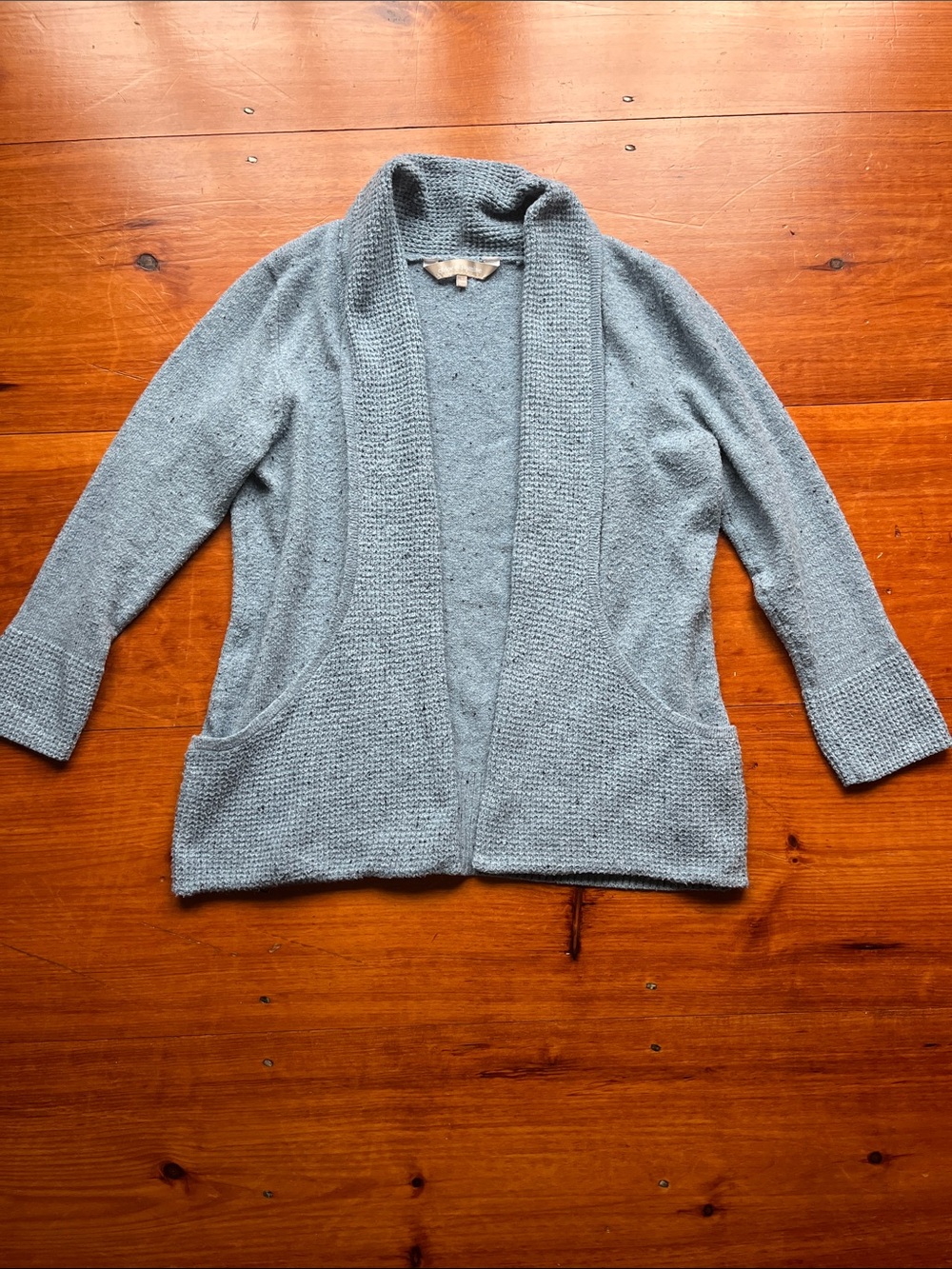 Chloe & Jasmine Open-Front Cardigan - Light Blue Gray